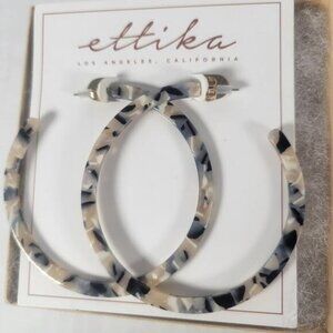 Ettika Classic Feminine Oversized Blonde Tortoise Hoop 2.5" Earrings